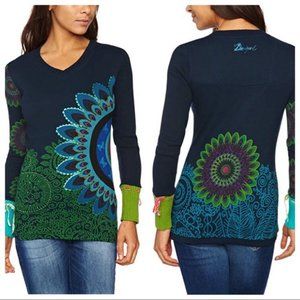 Desigual Cotton Sweater with Unique Floral Designs